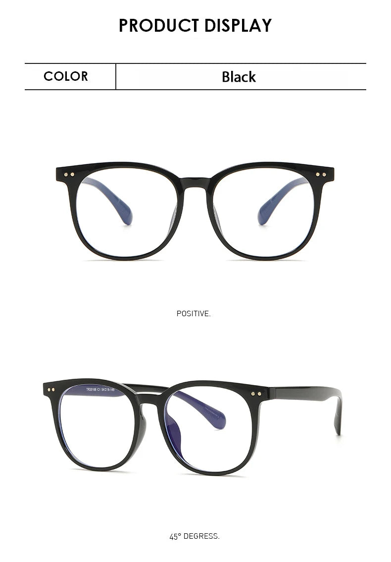 New TR round frame anti-blue light glasses for men and women plain lenses can be fitted with prescription lenses
