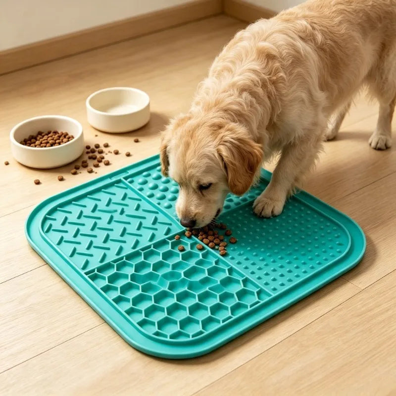 Pet Lick Mat for Dogs Cats, Anti-slip Anxiety Reducer Lick Tray,  Anxiety Relief Feeding Pad for Bath Grooming Distraction