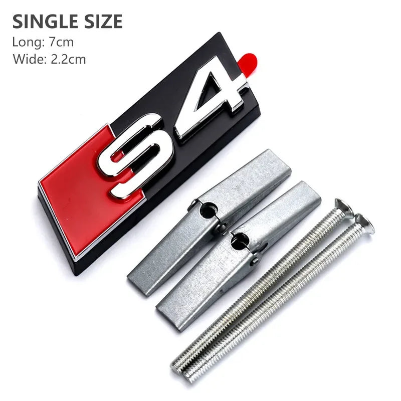 3d ABS Chrome Black Logo S3 S4 S5 S6 S7 S8 Emblem Honeycomb Car Front Grille Bdage For Audi S 3 4 5 6 7 8 Accessories