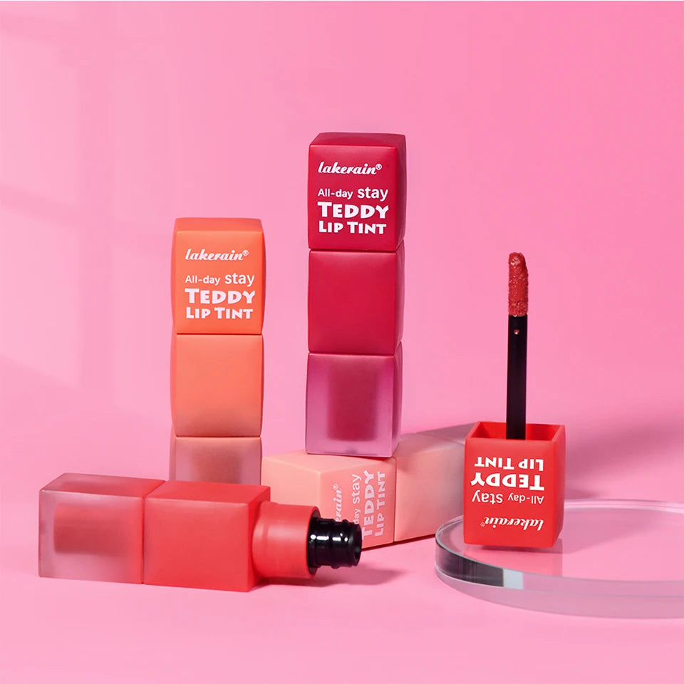 6pcs/set Teddy Velvet Non-stick Cup Lip Glaze Matte Lipstick Waterproof Longlasting Color Liquid Silky Saturation High Lip Gloss