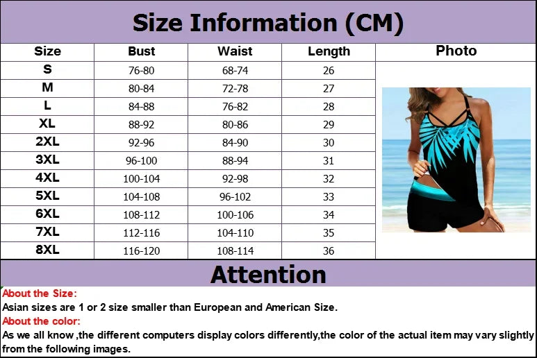 Leaf Printed Swimsuit Women Sexy Strap Cross Backless Plus Size Tankini Set Female Summer Beach 2 Pieces Swimwear Bathing Suit