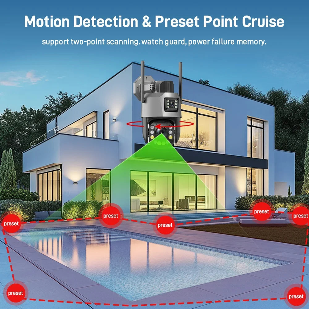 Securexpert 8MP 50X Zoom PTZ Camera WiFi Dual Lens 4K 20X Outdoor Surveillance 120m Ultra Long IR Vision ONVIF Security Camera