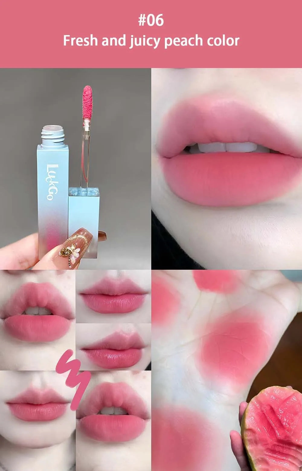 1Pc Nude Matte Lip Mud Waterproof Non-stick Pink Liquid Lipstick Long Lasting Highly Pigmented Lipgloss Tint Korean Cosmetics