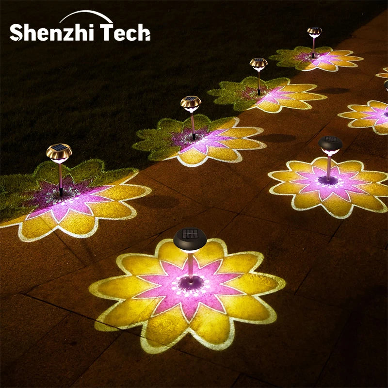 3-in-1 Solar Garden Light, Solar-Powered Projection Light, IP65 Waterproof, Auto On/Off,Suitable for gardens and courtyards