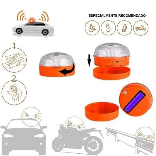 Boxed Spanish V16 Car Warning Light LED White Rechargeable Flashing Traffic Yellow Light Light Flash Battery Charging Emerg P9I5