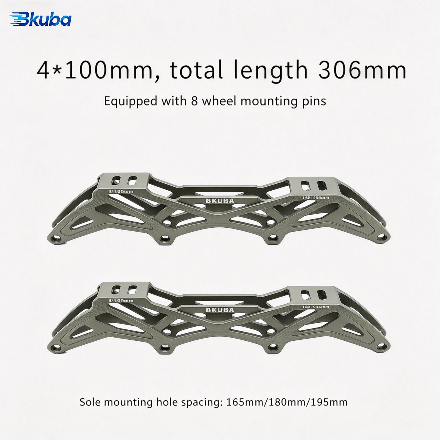 BKuba 4x90/100/110mm Speed Skate Frame, Aircraft Grade Aluminum CNC Machined Inline Skate Bracket