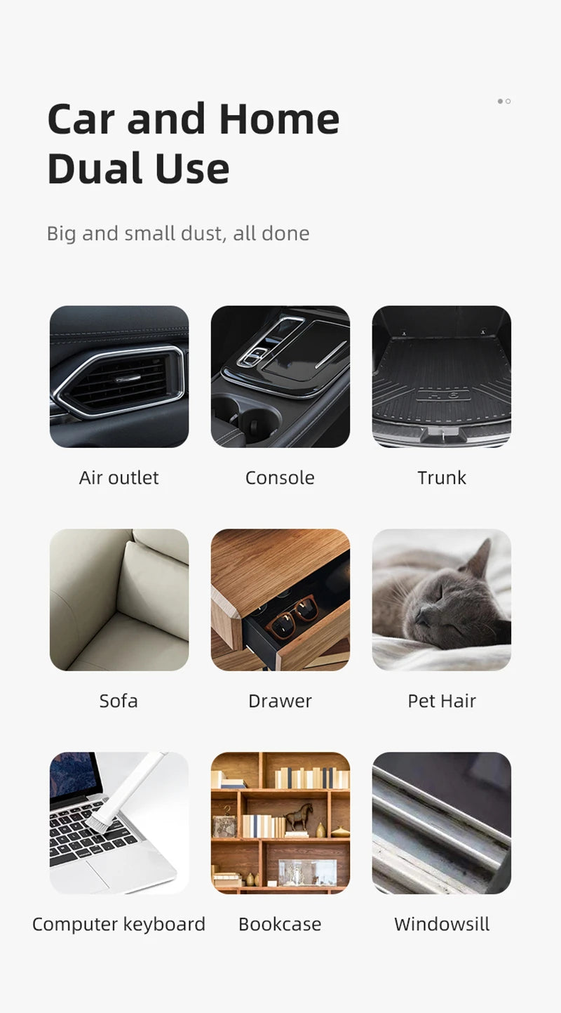 Xiaomi Car Vacuum Cleaner Super Strong Suction Power For Cars Wireless Handheld Small Portable Suction And Blowing Integrated