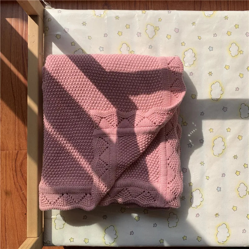 Knitted Baby Blankets Newborn Swaddle Wrap Throw Blanket Nordic Cotton Soft Baby Stroller Crib Blanket Nursery Bedding Quilt