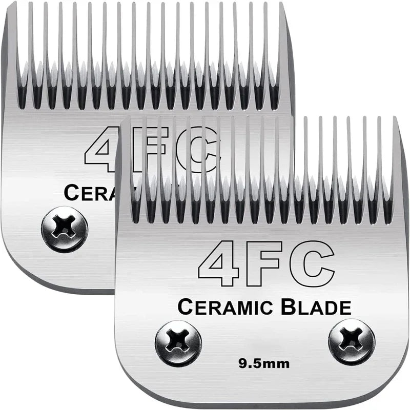 2PC Detachable Pet Clipper Replacement Ceramic Blades Compatible with many Andis /Oster A5/Wahl KM Series Dog Clipper Trimmer