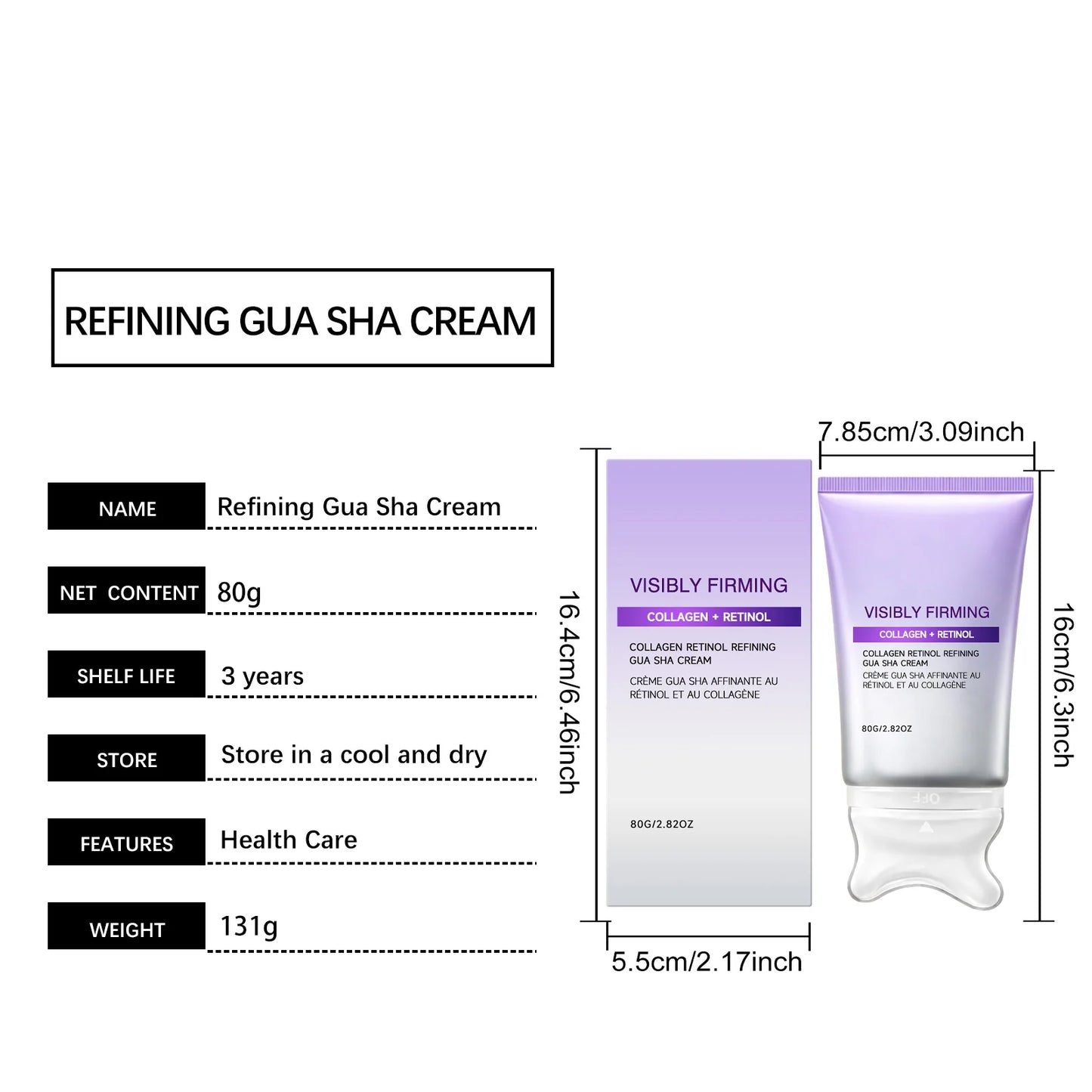 Instant Lifting Face Cream Sculpting Contour Gua Sha Cream Retinol Collagen Lift Sagging Skin Face Cheek Neck Scraping Therapy