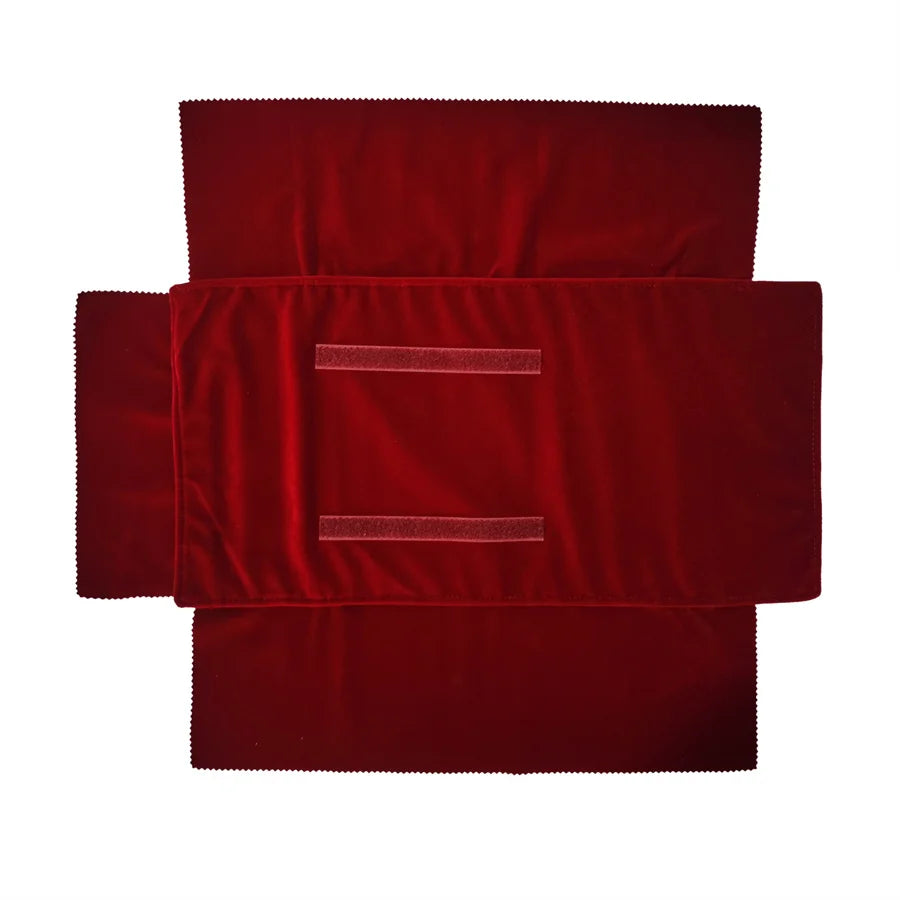 Burgundy Velvet Jewelry Roll Bag Portable Foldable for Necklace Earrings Ring Travel Exhibitions Organizer Storage Bag