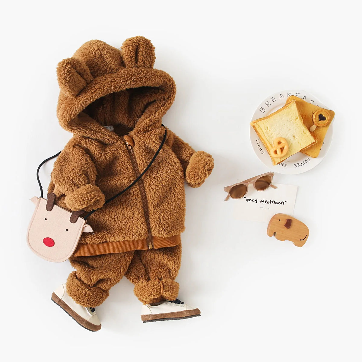 Sanlutoz Winter Warm Long Sleeve Baby Clothing SetsTops Zipper + Long Pants 2Pcs Cute