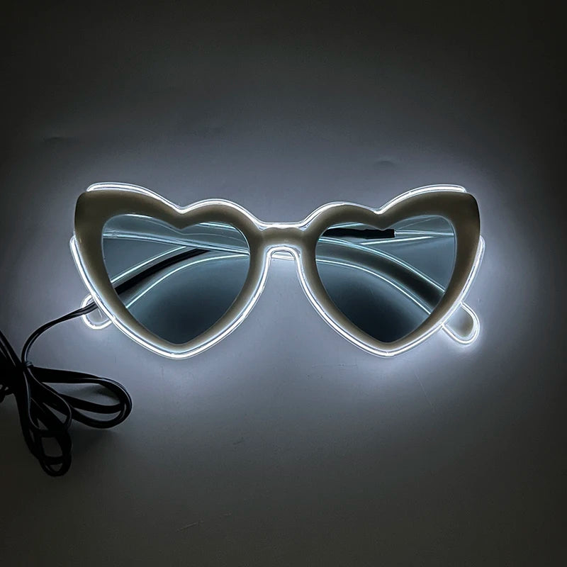 LED Just Married Glasses Wedding Bride To Be Surprise Gift Couple Glasses Souvenirs Glowing Heart Glasses Married Sunglasses