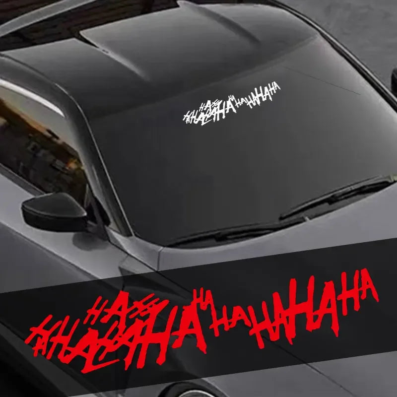 1PC HAHAHA Joker Laughing Motorcycle Stickers for Fuel Tank Helmet Vinyl Decals DIY Waterproof Car Window Body Funny Decoration