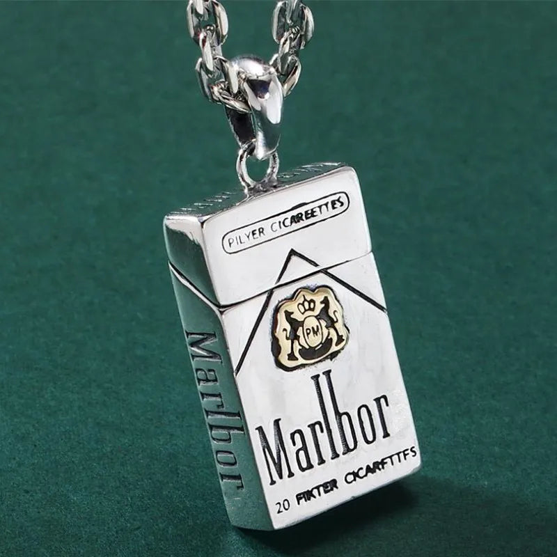 Necklace Pendant Pure 925 Sterling Silver Creative Cigarette Box Model Luxury Fine Jewellery Women Men 2025 St Valentine Day P41
