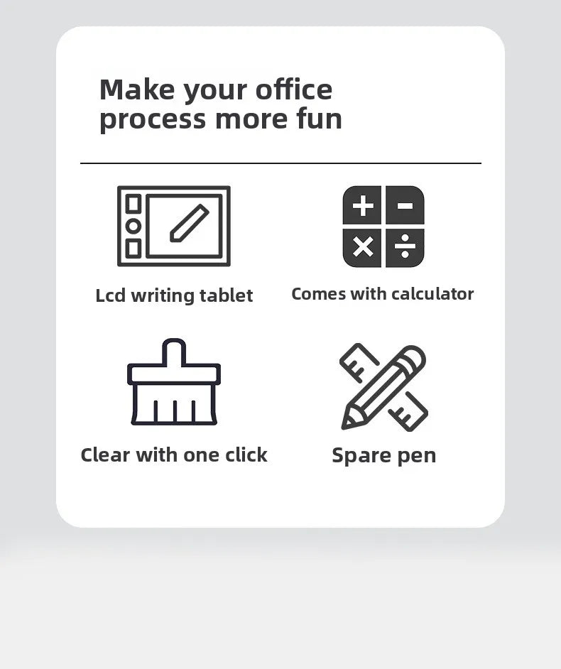 Desktop office calculator; Financial accounting; School office; Teacher student writing draft memo; Handwriting board computer.