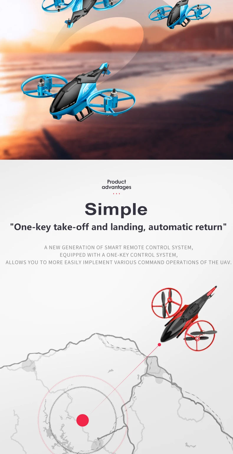 4DRC Mini M3 Drone RC Helicopter 2.4G 3D Aerobatics Altitude Hold Helicopter with Camera Remote Control drone Toys with Blue/Red
