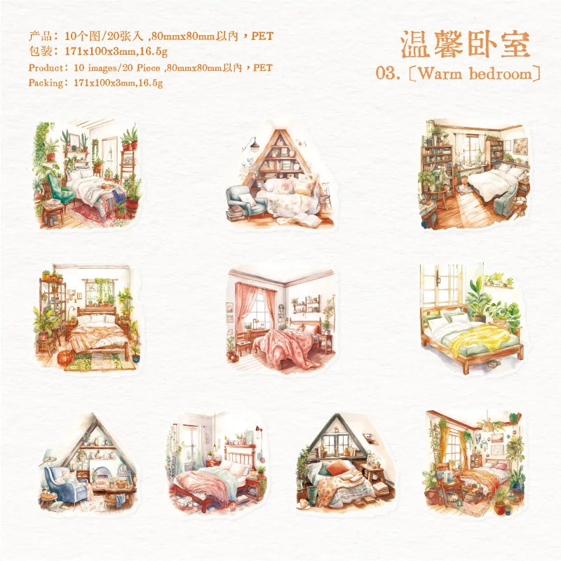 20pcs/lot Kawaii Stationery Stickers everyday household chores sticker pack DIY Craft Scrapbooking Album Junk Journal