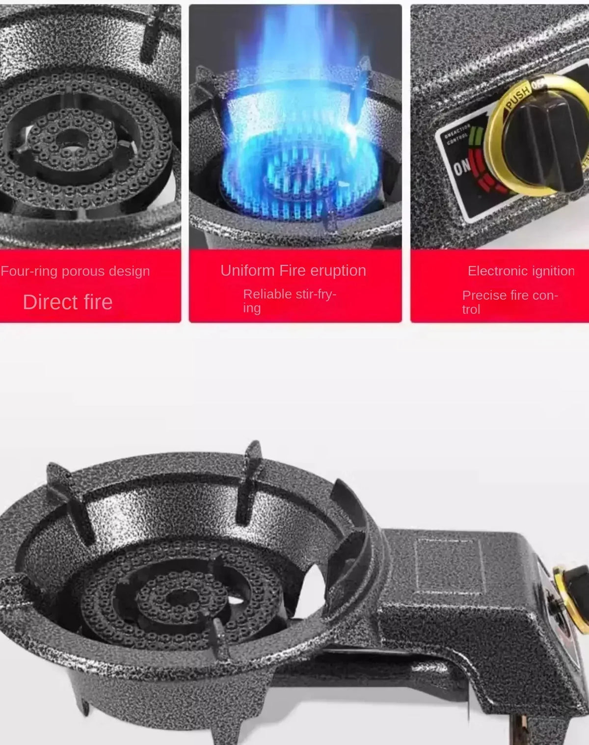 Powerful Gas Stove for Home and Commercial Cooking - Compatible with Natural Gas and LPG AN