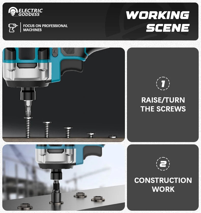 230NM Brushless Electric Screwdriver Multi-function Lithium Drill Cordless Driver Battery Set For Makita 18V Battery Pin