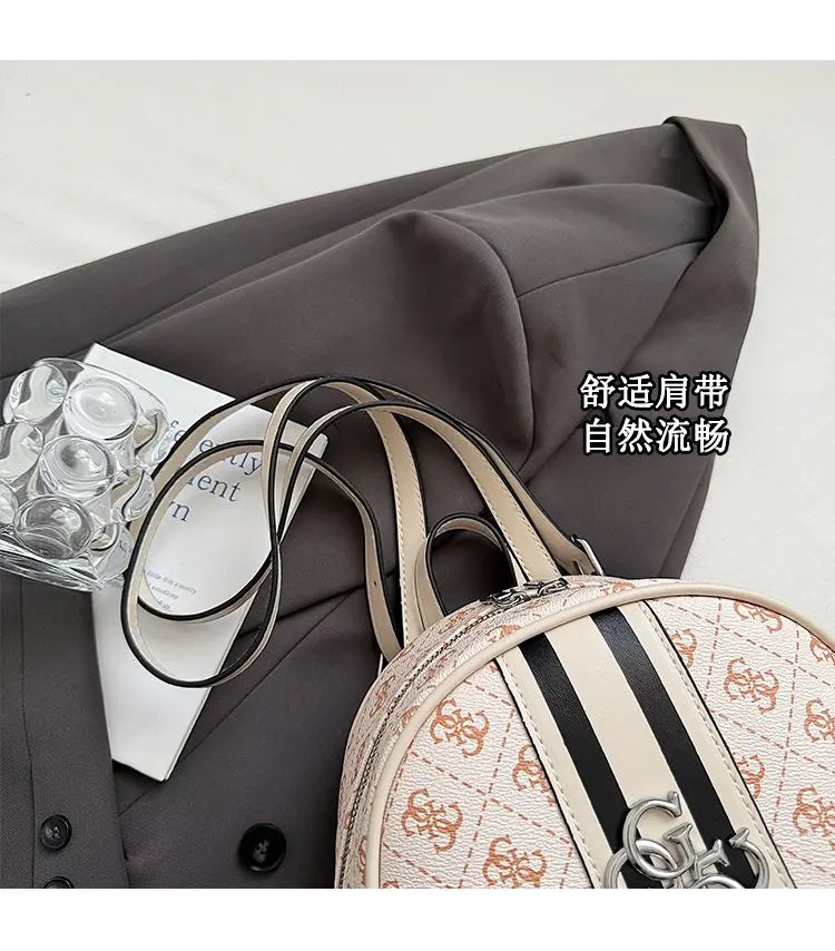 Luxury large capacity outdoor travel handbag, modern trendy women's backpack, classic design zipper shoulder bag