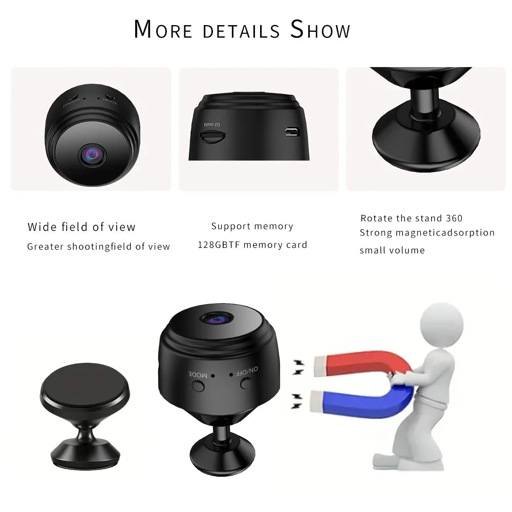A9 Smart WiFi Security Camera - Wireless Indoor/Outdoor Camera, 2.4GHz WiFi, Remote View App, Motion Alert, Christmas Gift