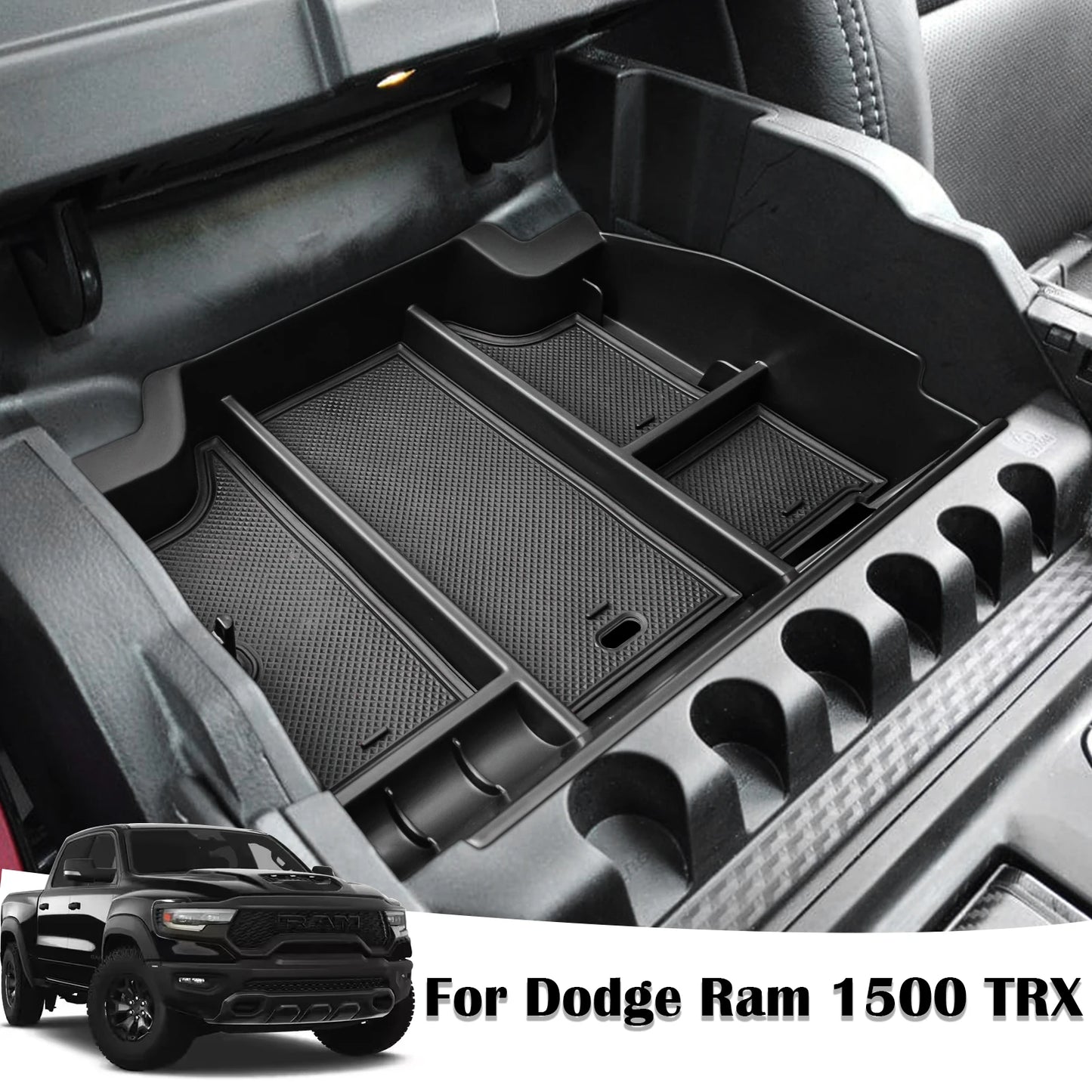 Center Console for 2024 Dodge RAM TRX 1500 2023 2022 2010-2021 Armrest Storage Organizer Car Storage Box Coin Interior Tray Box