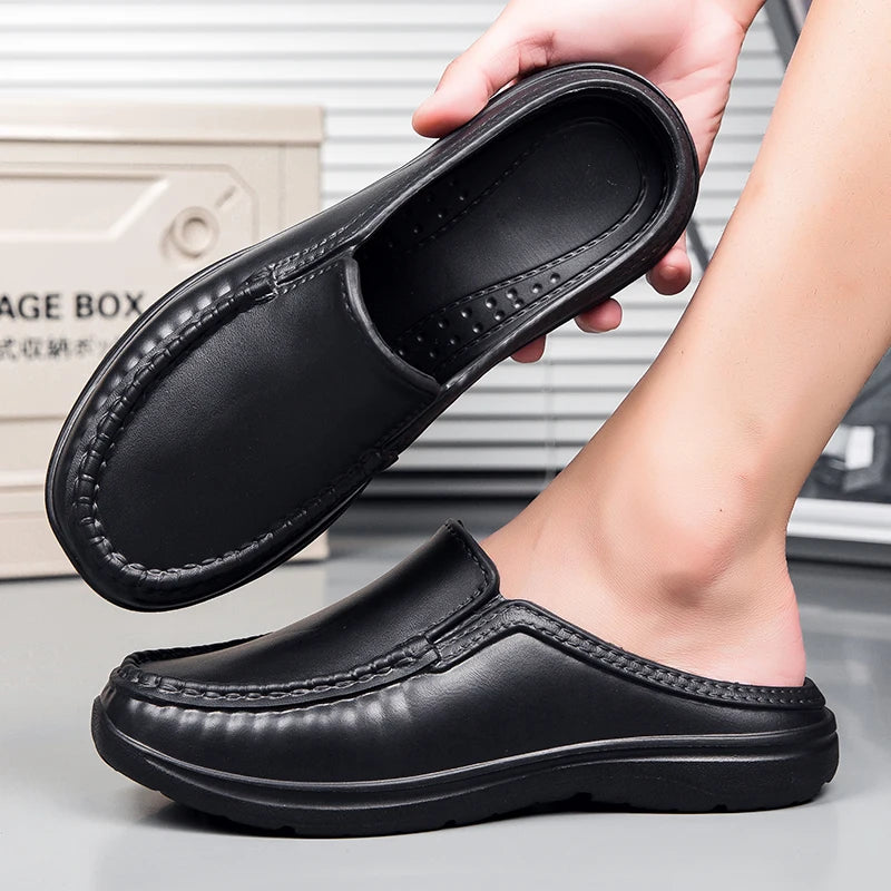 Large Slippers Men's Slip On Driving Shoes Anti slip Durable Chef Shoes Men's Casual Fashion Lightweight Footwear
