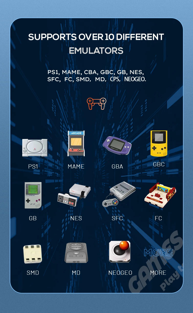 New Project X 4.3 Inch High-Defintion Ips Screenhandheld Game Console Supports Ps1 Arcade Hd Output For Dual Joystick Player