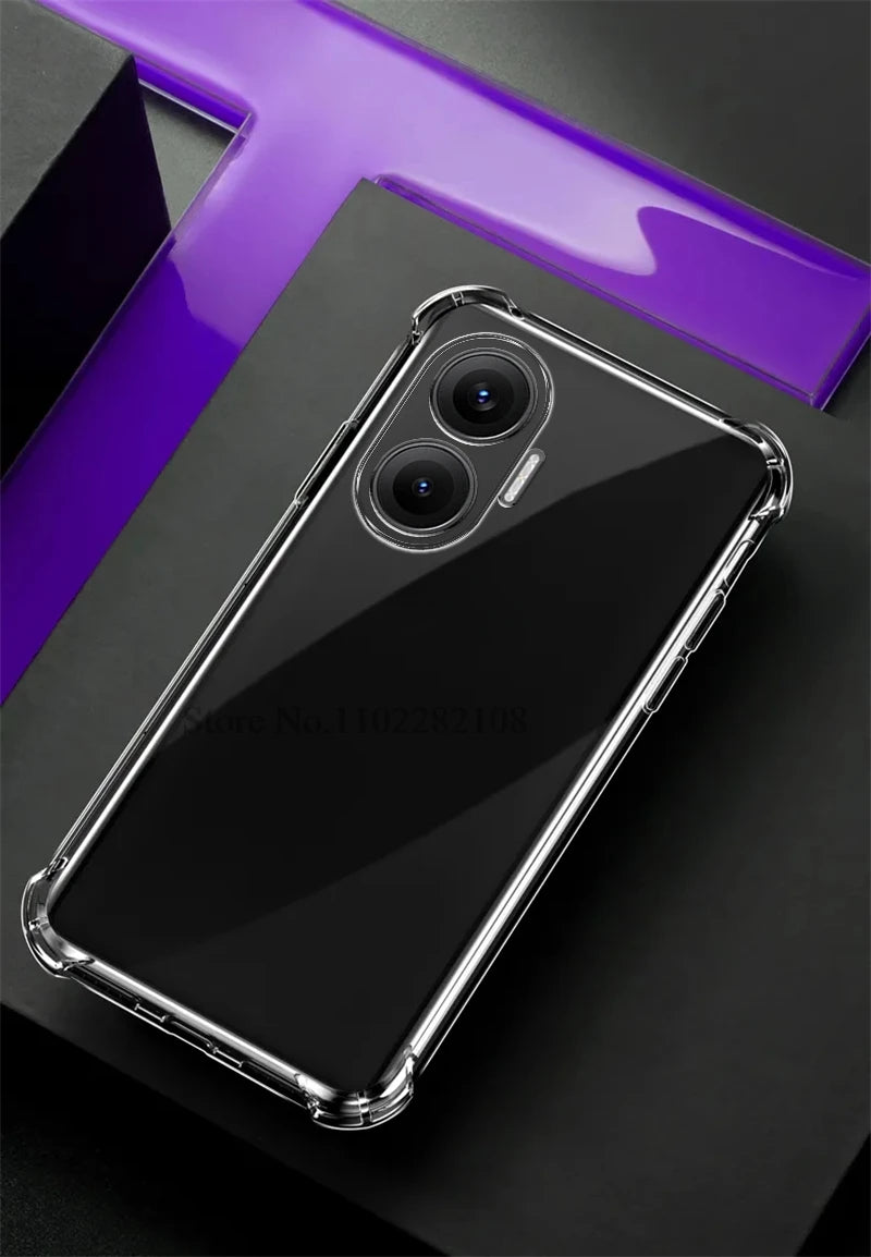 Shockproof Clear Cover For Xiaomi Poco C85 C75 C65 C71 C40 POCO F7 Ultra F6 F5 F2 Pro F4 F3 GT Transparent Silicone Case Fundas