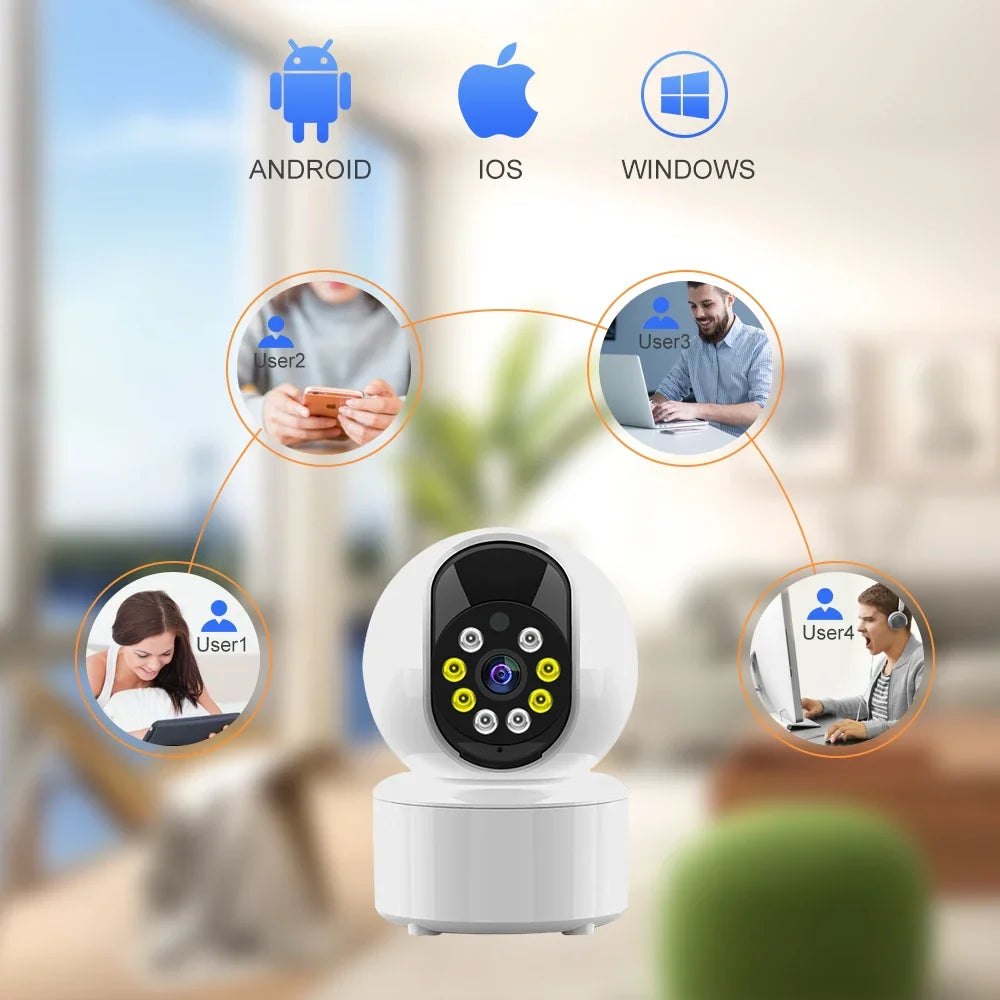 8MP Smart Home Surveillance WiFi Camera PTZ Ai Auto Tracking Baby Monitor Camera Indoor Night Vision Security IP Wireless Camera