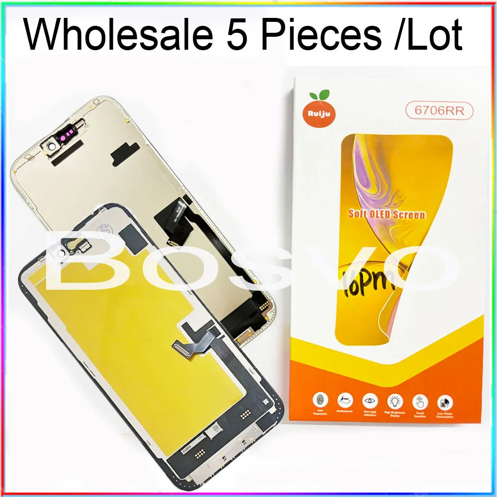 Wholesale 5 Pieces / Lot For iPhone 12 13 14 15 16 17 Pro Max Screen Display Lcd With Touch For iPhone 14 15 16 Plus RJ OLED