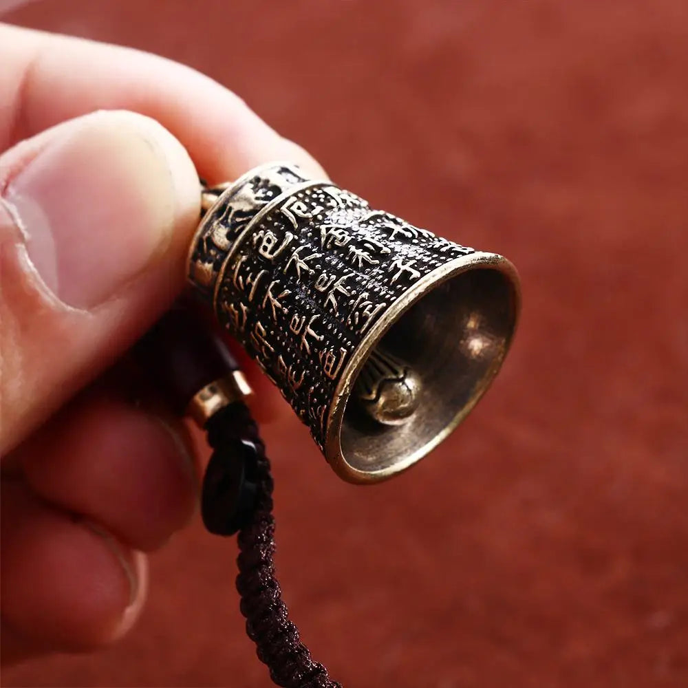 Interior Accessories Tibetan Buddhism Lucky Rope Brass bell Scripture Sutra Key Rings Car Key Chain Keyfob Car Key Chain