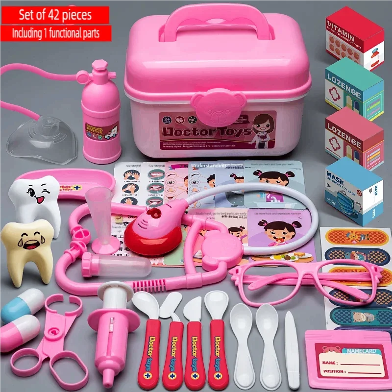WizKidz Doctor Nurse Role Play Set Medical Tools With Stethoscope & Injectors In A Pretend Play Trolley Box Ideal Gift for Kids