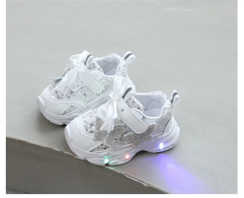 2026 New Girls Soft Sole Non-Slip Shoes Cute Princess Casual Sneakers Lightweight Sport Shoes for Toddler Little Girls Spring