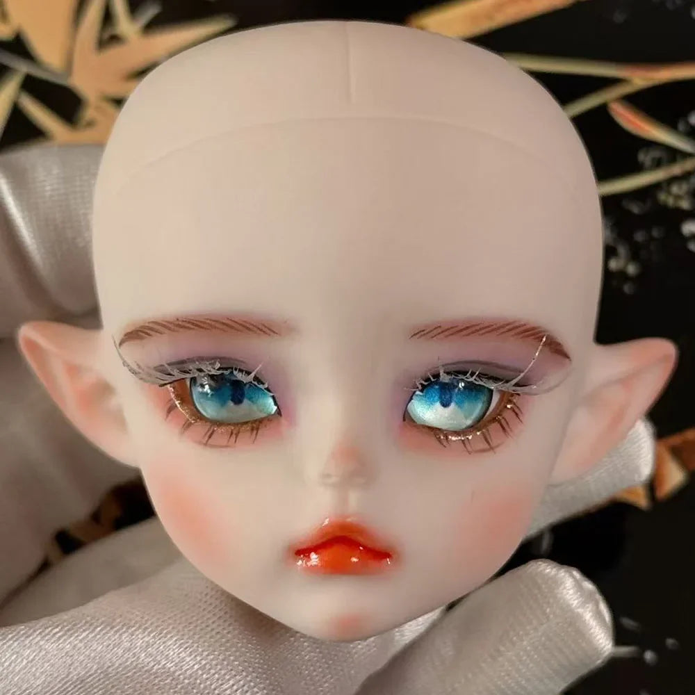 Cute 1/6 BJD Doll Head Handmade Elf Makeup Dolls White Eyelash 30cm Doll Kids Toy Gift Dolls for Girls
