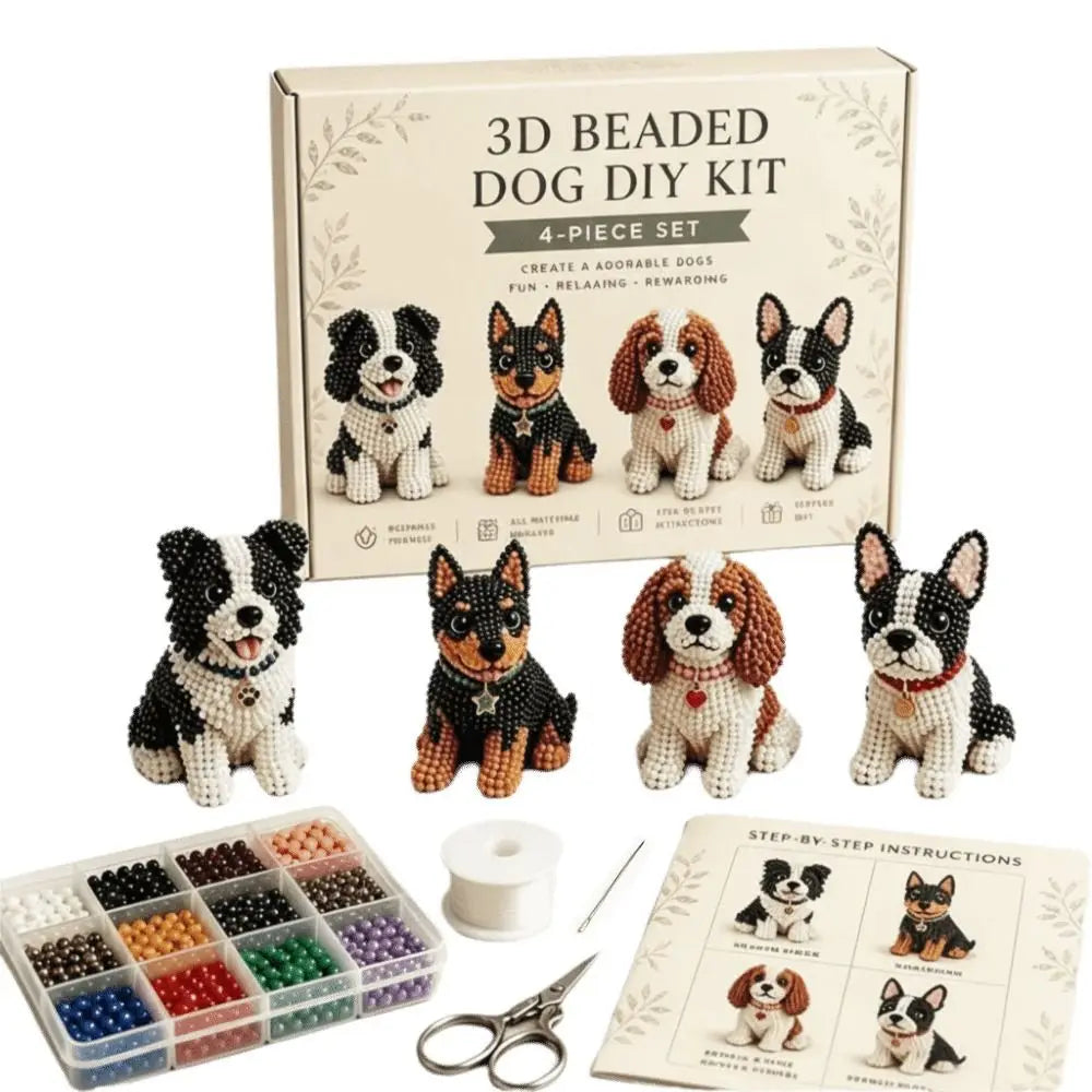 Tiny Beads 3D Beaded Animal Kit Cute Design Animal Shape Handmade Bead Art Kit Creative Craft DIY Bead Craft Kit