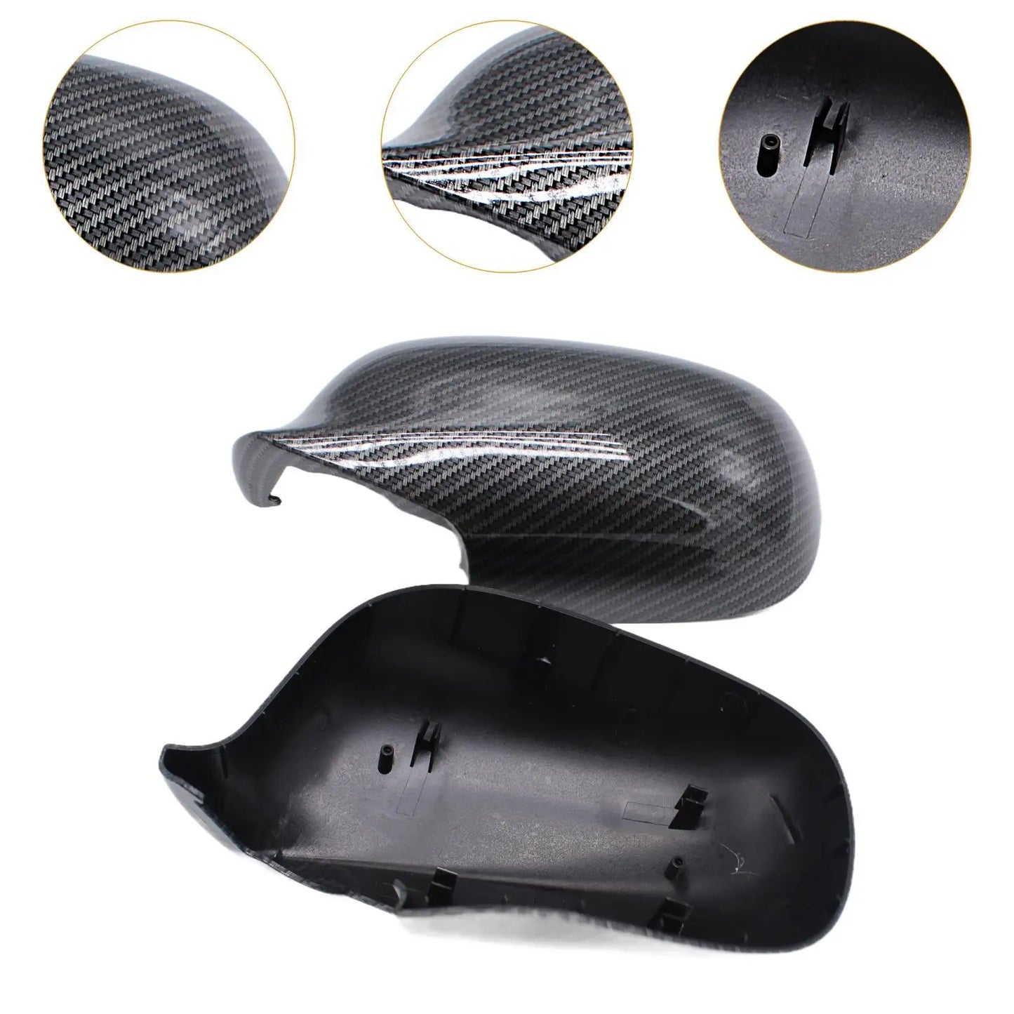 2Pcs Car Side Mirror Cover Caps 12797722 12797723 Automotive Repair Parts Easy to Install Door Mirror Housings for Saab 9-3