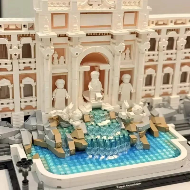2025 new Trevi Fountain model, world landmark, iconic building blocks, boys, children's Christmas Day gifts