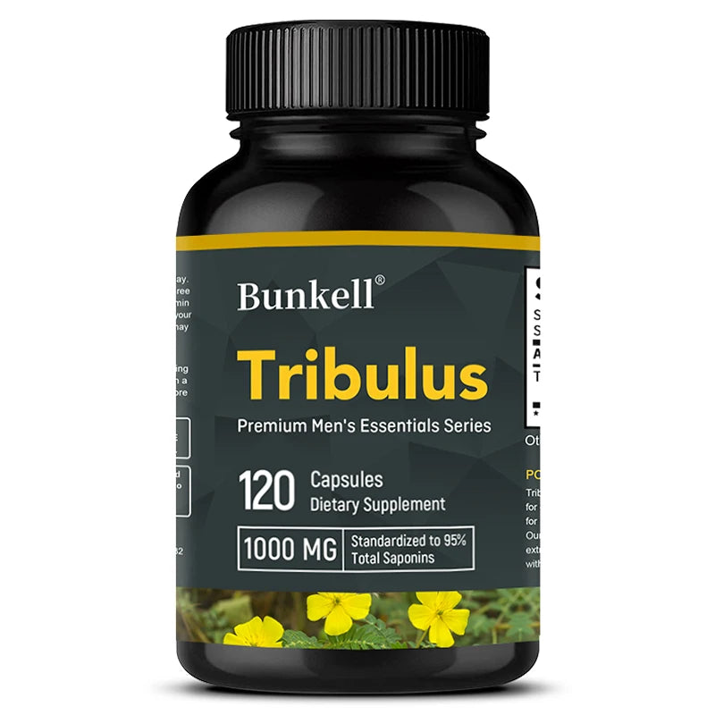 Tribulus Terrestris Capsules - Boosts Energy, Improves Mood, Enhances Endurance and Athletic Performance - 120 Capsules