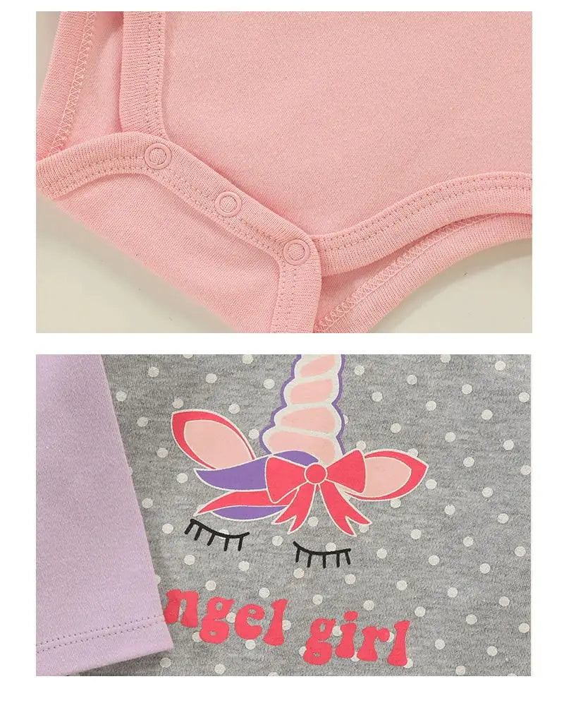 4 Pieces Baby Clothing Infant Bodysuit Long Sleeve High Quality Newborn Clothes Sets Pure Cotton Cartoon Kids Clothing for 0-12M