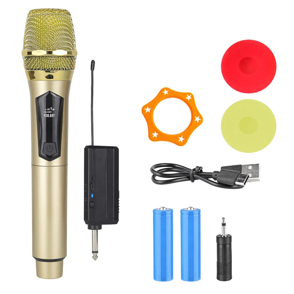 Good Wireless Microphone UHF Fixed Frequency 4 Channels Handheld Mic Micphone For Party Karaoke Professional Church Show Meeting