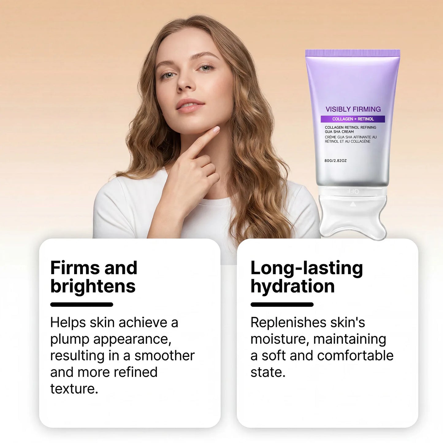 Instant Lifting Face Cream Sculpting Contour Gua Sha Cream Retinol Collagen Lift Sagging Skin Face Cheek Neck Scraping Therapy