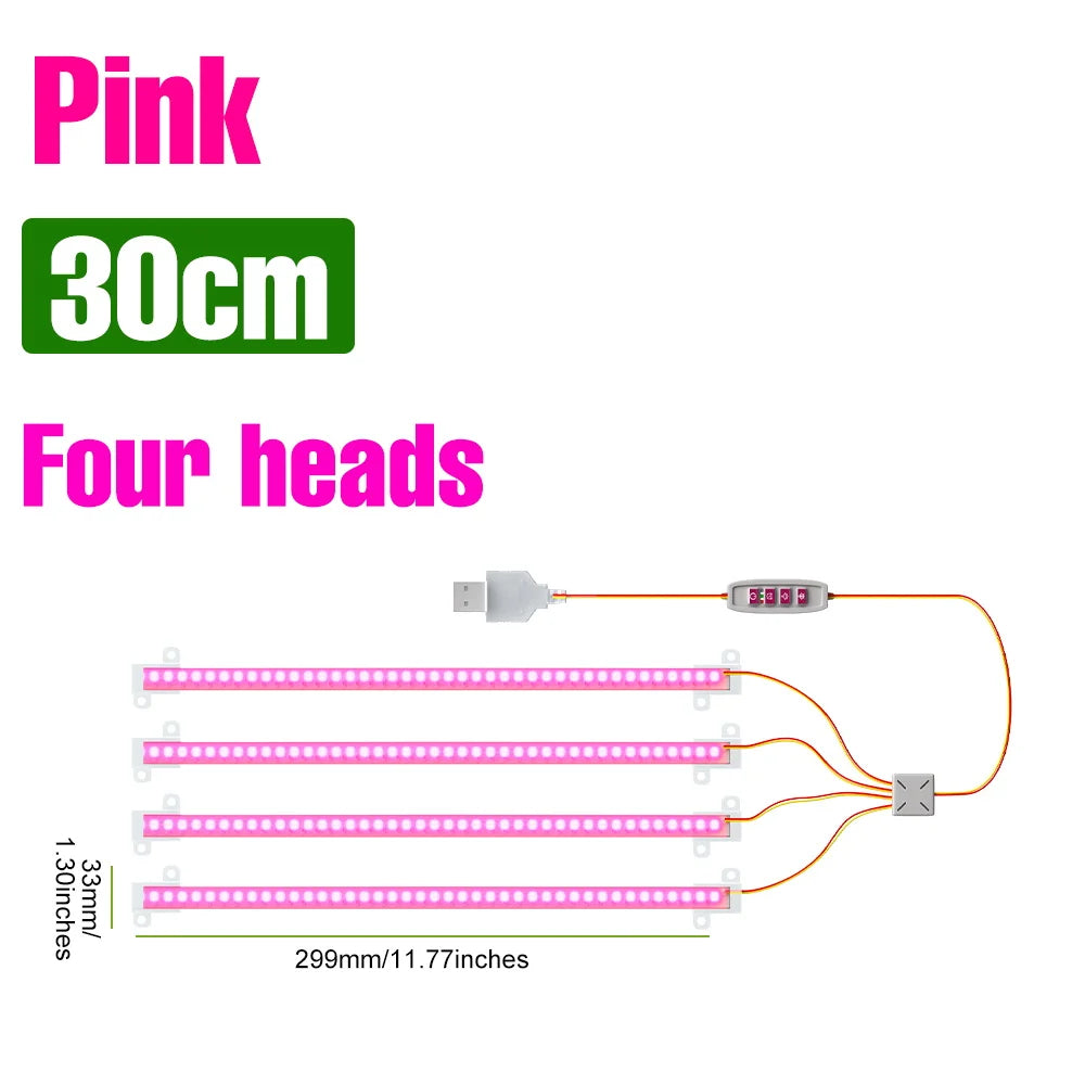 LED Plant Grow Light Bar 5V Full Spectrum Potted Fill Lamp USB Indoor Dimmable Succulent Seeding Flower Cactus Cultivate Lamps