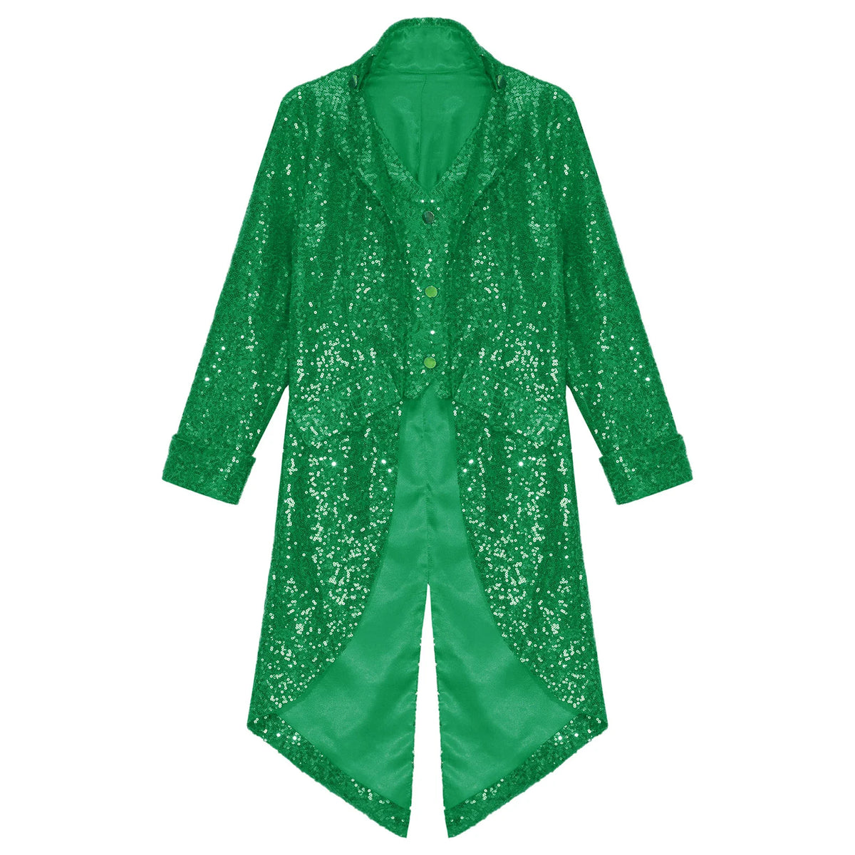 Kids Boys Halloween Medieval Renaissance Costume Sparkly Sequins Victorian Tailcoat Jacket Frock Coat Long Sleeve Gothic Tuxedo