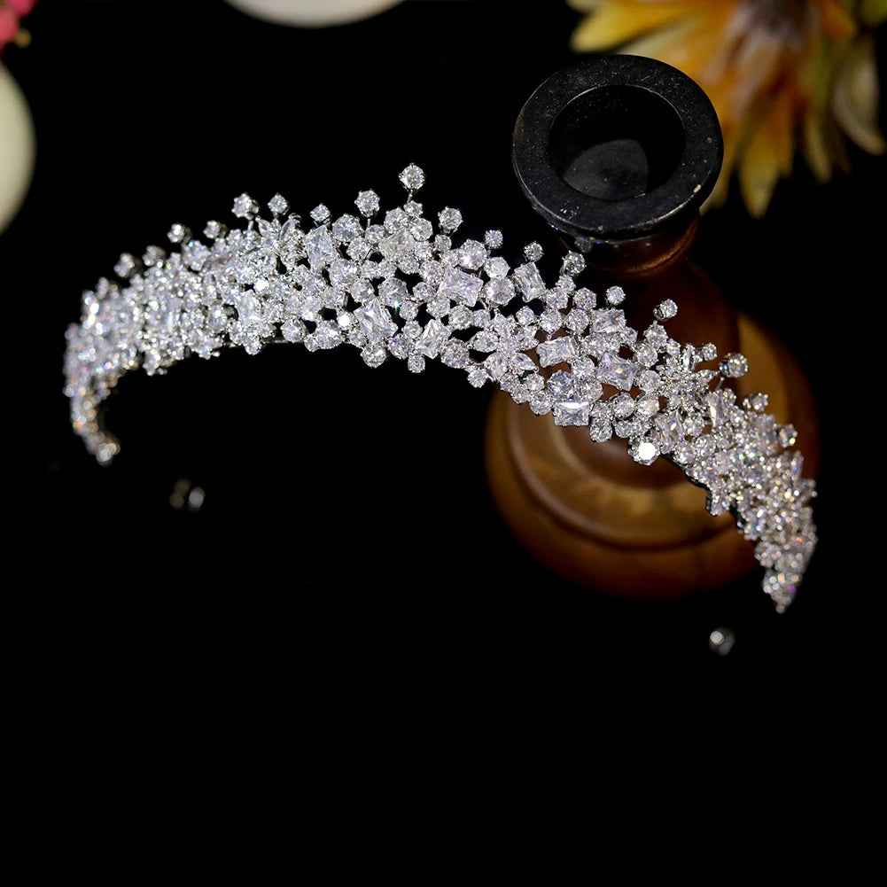 ASNORA Bridal Hair Accessories 3A Zircon Crown Para Quinceañera Princess Small Birthday Tiara for Women Diadema Wedding Headband