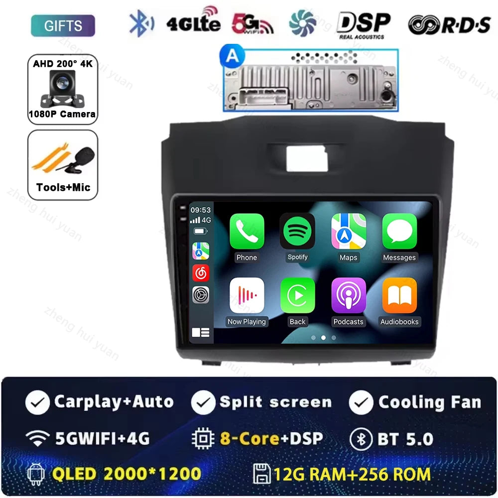Android 15 Car Carplay Player For Chevrolet Holden S10 TRAILBLAZER COLORADO ISUZU DMAX GPS Radio Audio Multimedia Stereo BT Navi