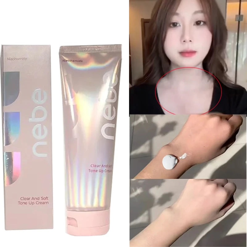 nebe Body Foundation Cream Whitening Moisturizer W/ Niacinamide, Natural Cover for Neck/Legs Wedding Long Lasting No Need Remove