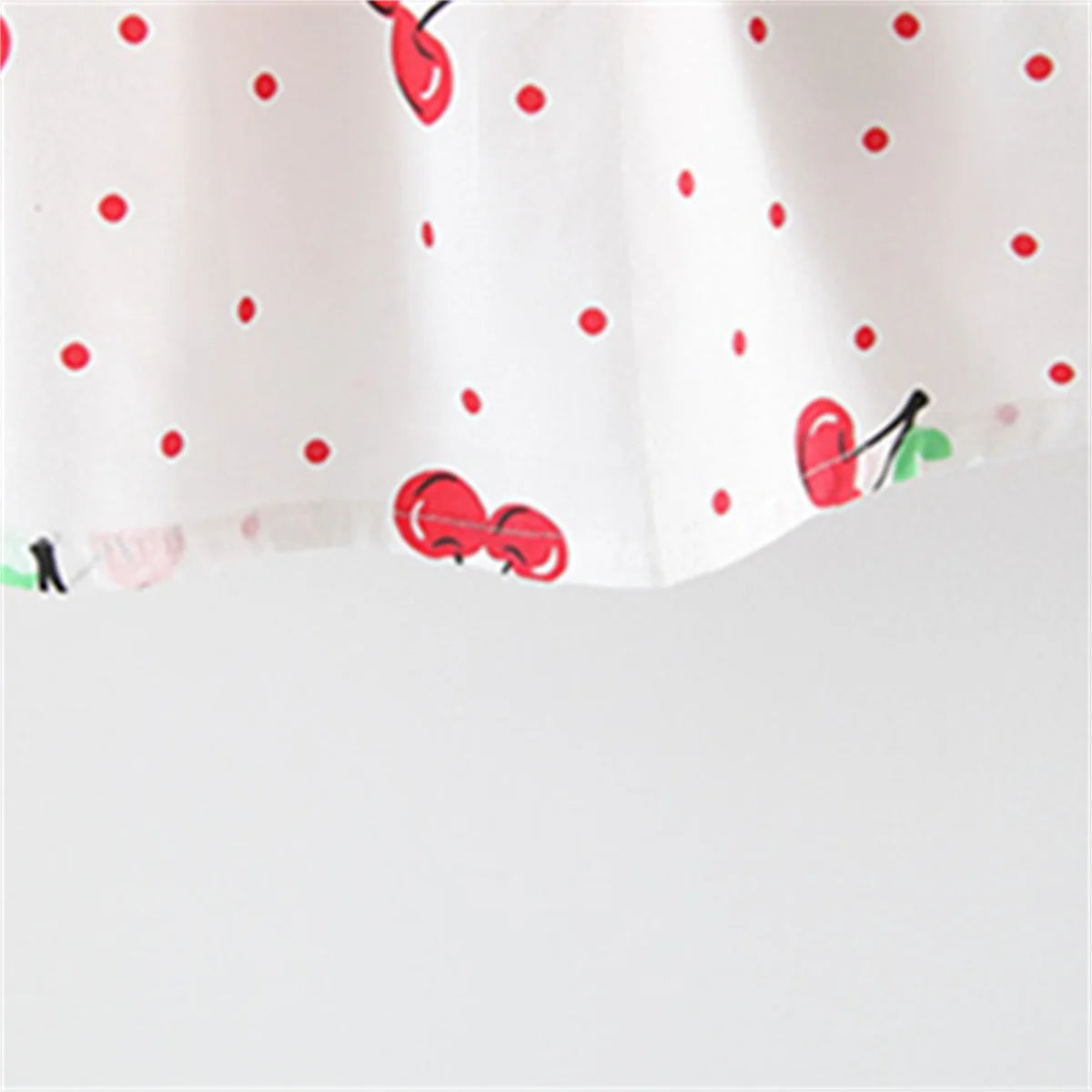 (0-3) Baby Girl Clothing Set 2/Piece Set Summer Baby Girl Cherry Printed Large Bow Cotton Beach Sleeveless Princess Dress+Hat