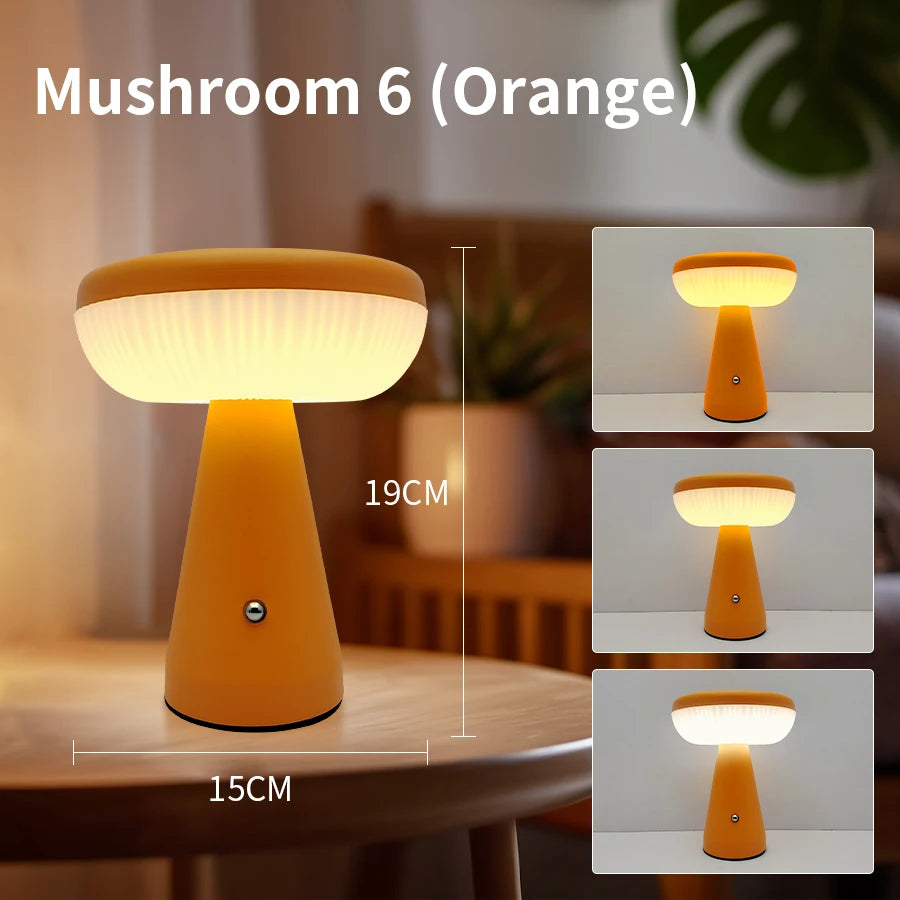 Minimalist Nordic Mushroom LED Desk Lamp Touch Dimming Bedhead Night Light Reading Light Restaurant Bedroom Decorative Lighting